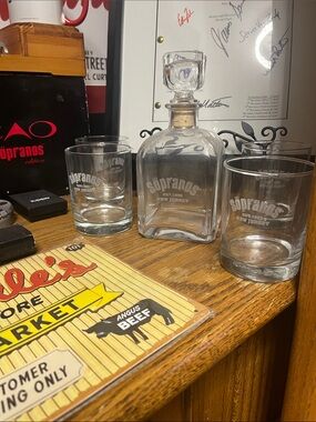 Soprano Clear Glass Decanter and 4 Matching Tumblers